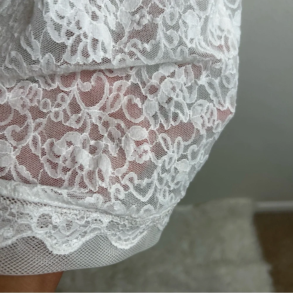 Vintage Victoria's Secret sheer white lace slip dress bridal size: M - Picture 6 of 11
